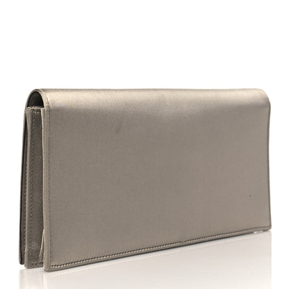 Gucci Satin Crystal Embellished Clutch Grey 3 of 12