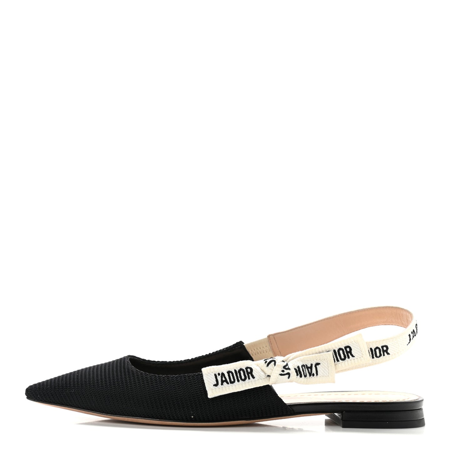 Technical Canvas Ribbon J'Adior Slingback Ballet Flats 36.5 Black