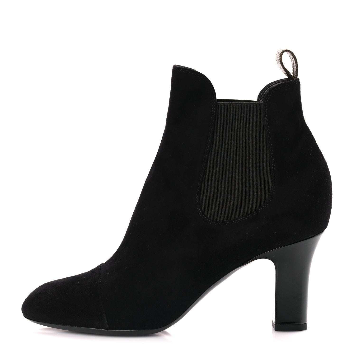 Louis Vuitton Suede Monogram Uniformes Cap Toe Chelsea 75mm Ankle Boots 38.5 Black 1 of 8