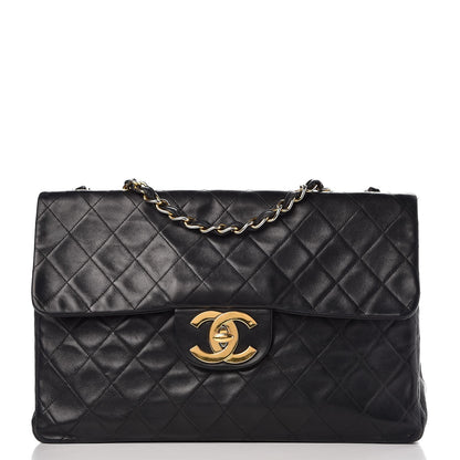 Chanel Lambskin Quilted XL Jumbo Single Flap Black 1 of 8