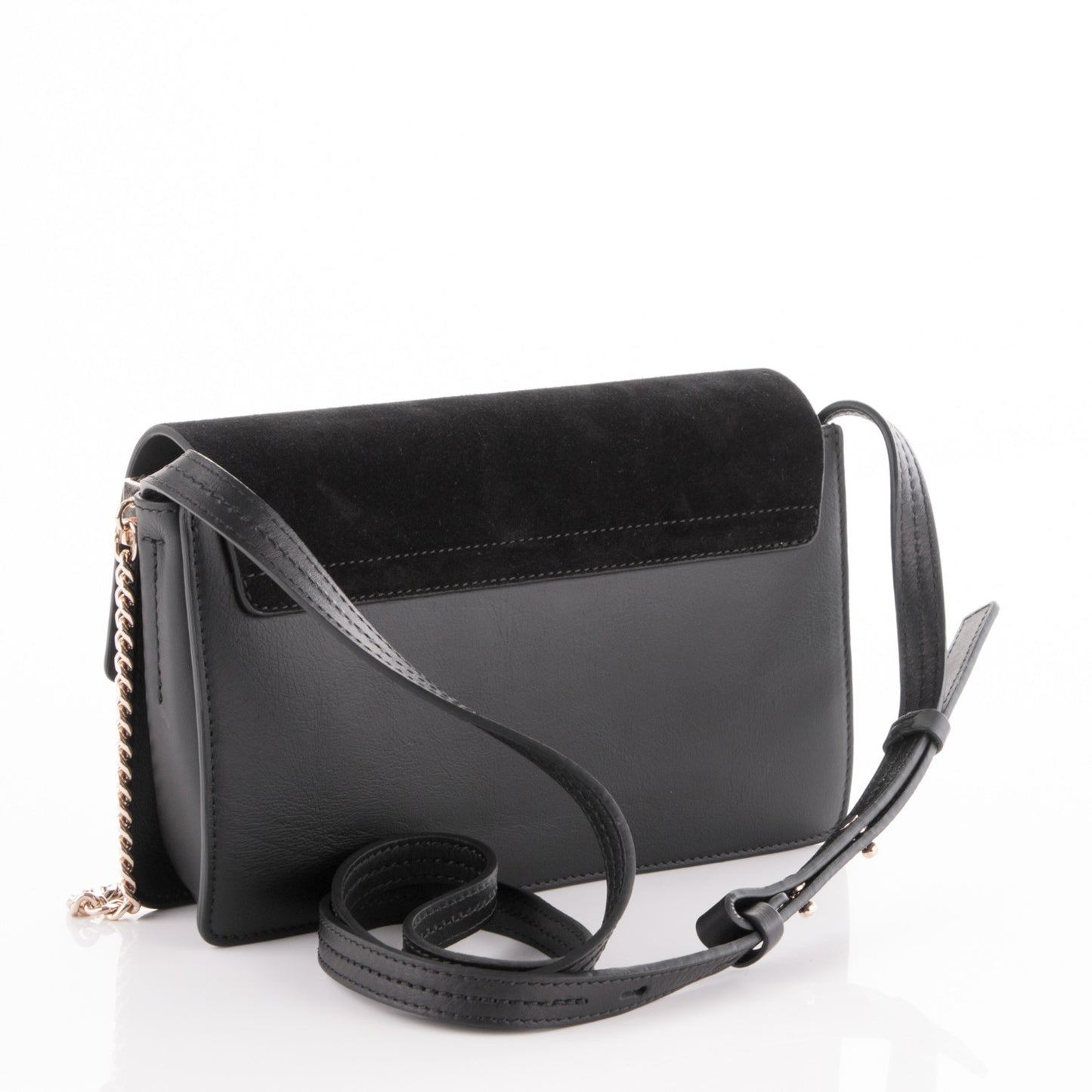 Suede Calfskin Small Faye Shoulder Bag Black