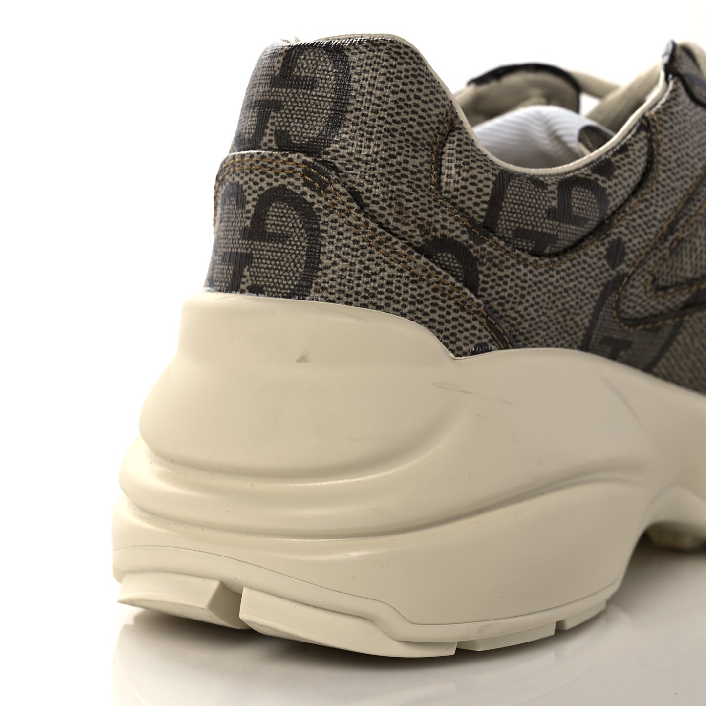 Maxi GG Supreme Monogram Gucci 100 Womens Rhyton Sneakers 37 Beige Ebony