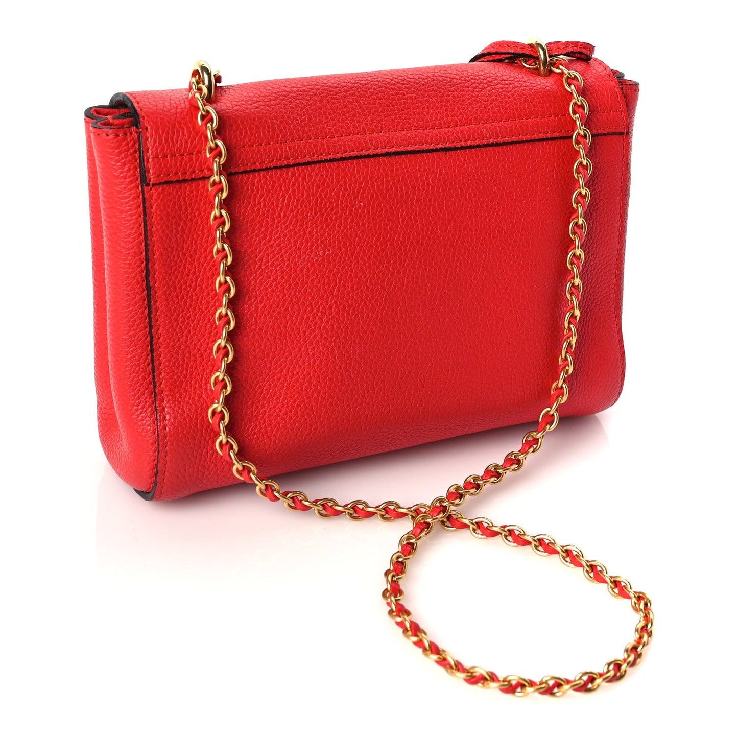 Small Classic Grain Calfskin Small Lily Flap Fiery Red