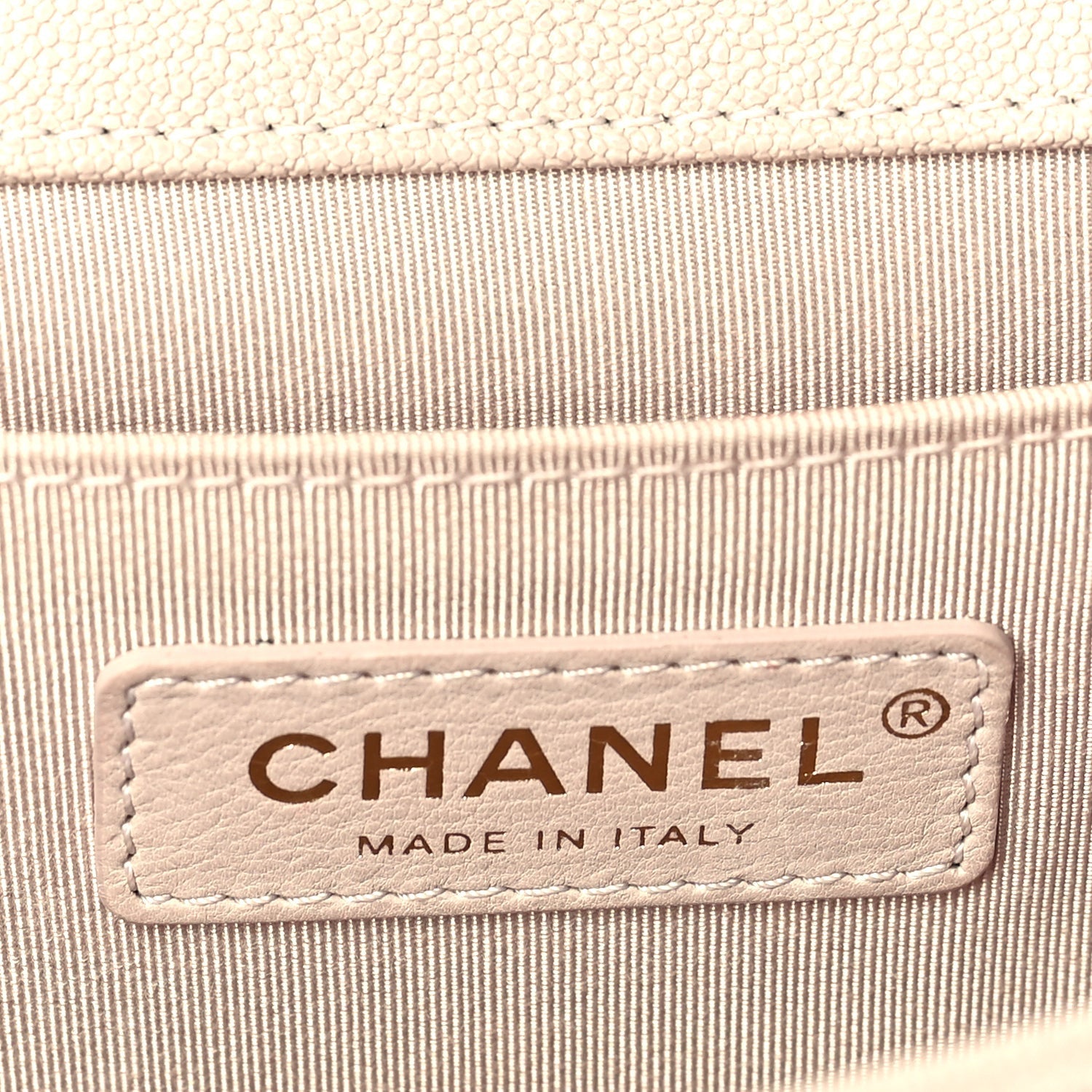 Chanel Caviar Chevron Quilted Medium Boy Flap Light Beige 5 of 9