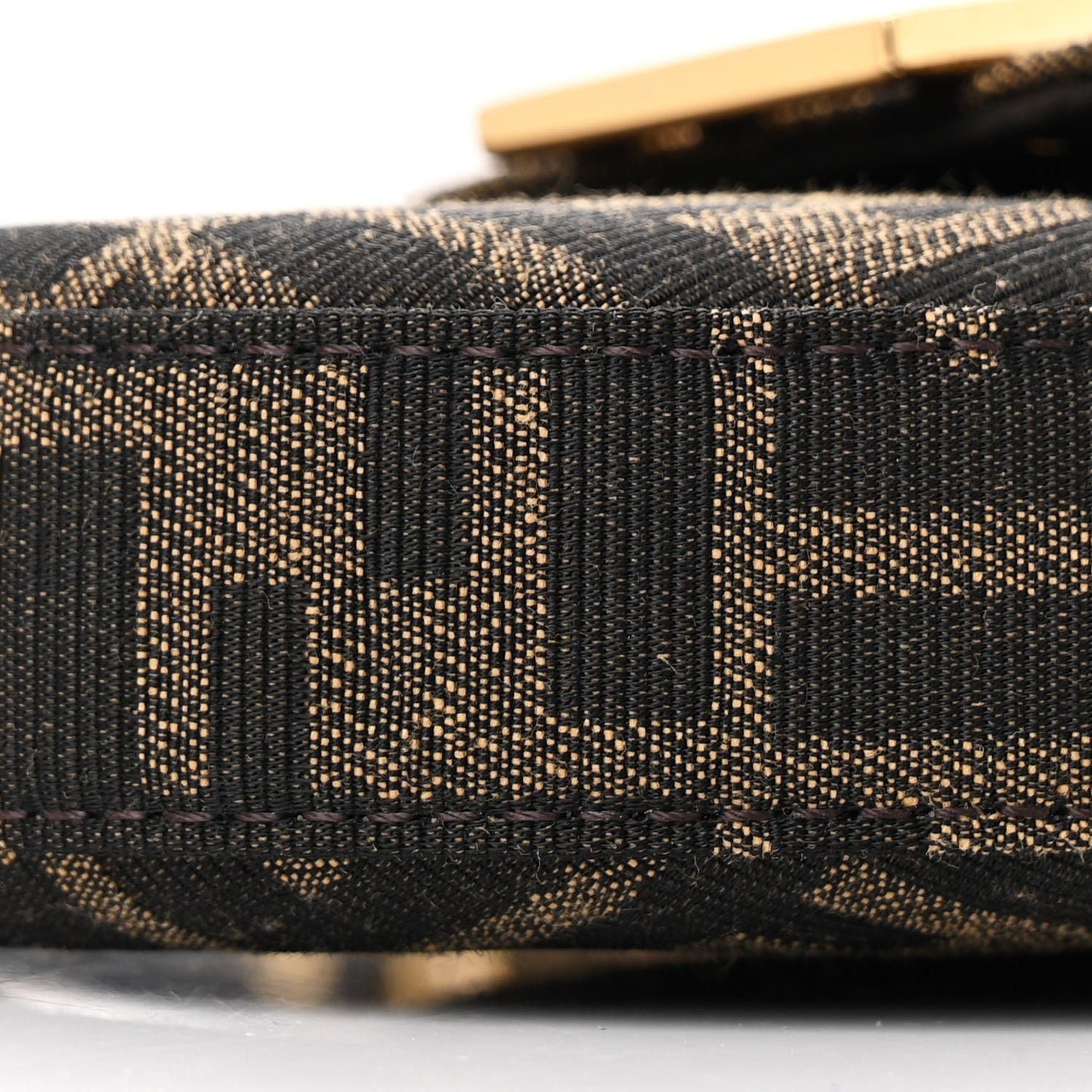 Fabric Jacquard FF 1974 Mini Cookie Hobo Bag Tobacco Moro