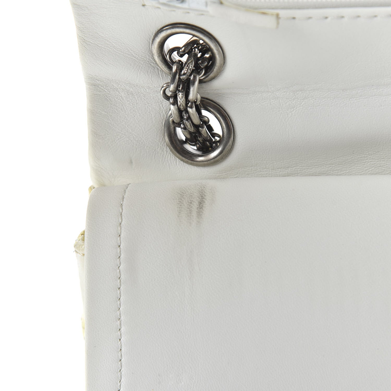 Chanel Distressed Patent Quilted 2.55 Reissue Flap 227 White 12 of 13
