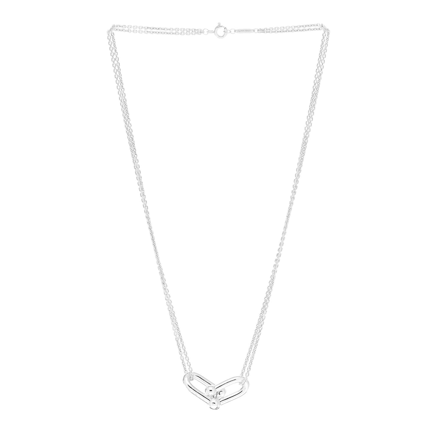 Sterling Silver Double HardWear Link Pendant Necklace