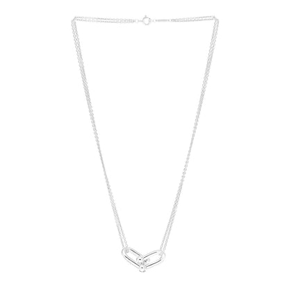 Tiffany Sterling Silver Double HardWear Link Pendant Necklace 3 of 4