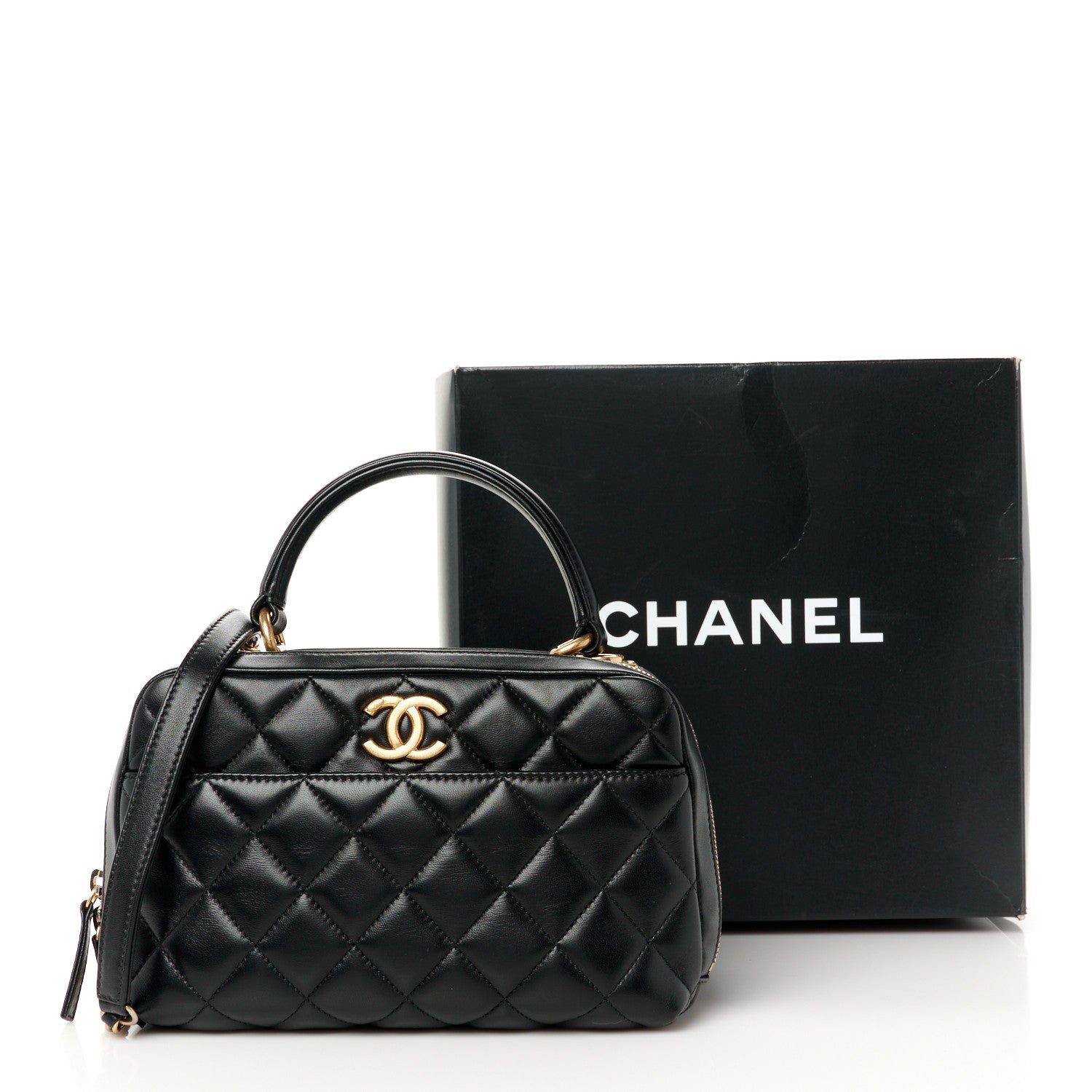 Chanel Lambskin Quilted Medium Trendy CC Bowling Bag Black 12 of 12