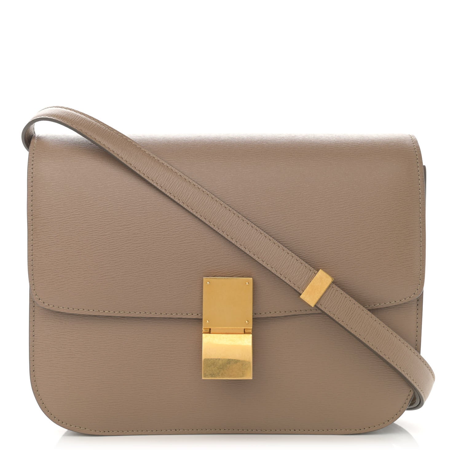 Celine Liege Calfskin Medium Classic Box Flap Bag Taupe 1 of 11