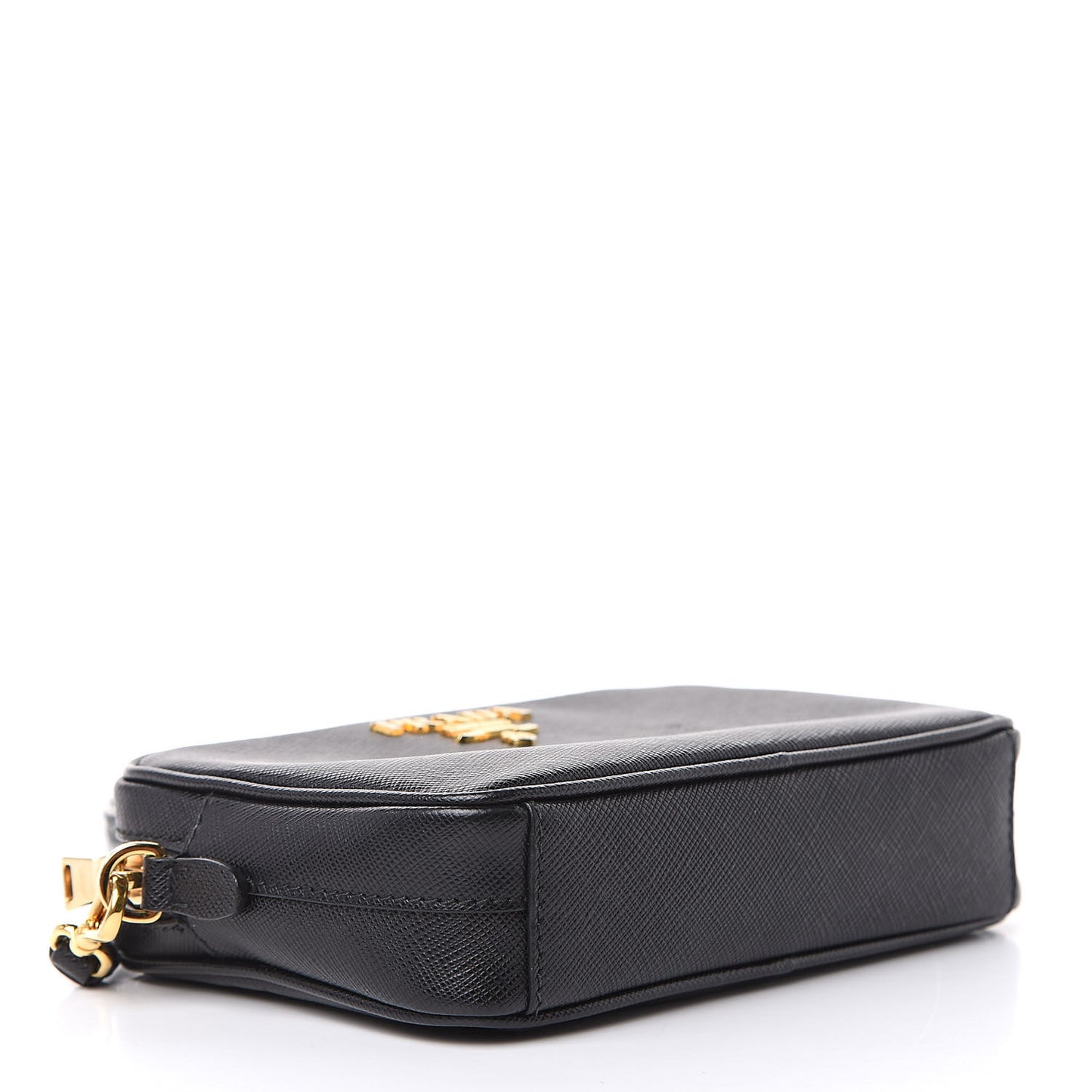 Saffiano Mini Camera Crossbody Bag Black