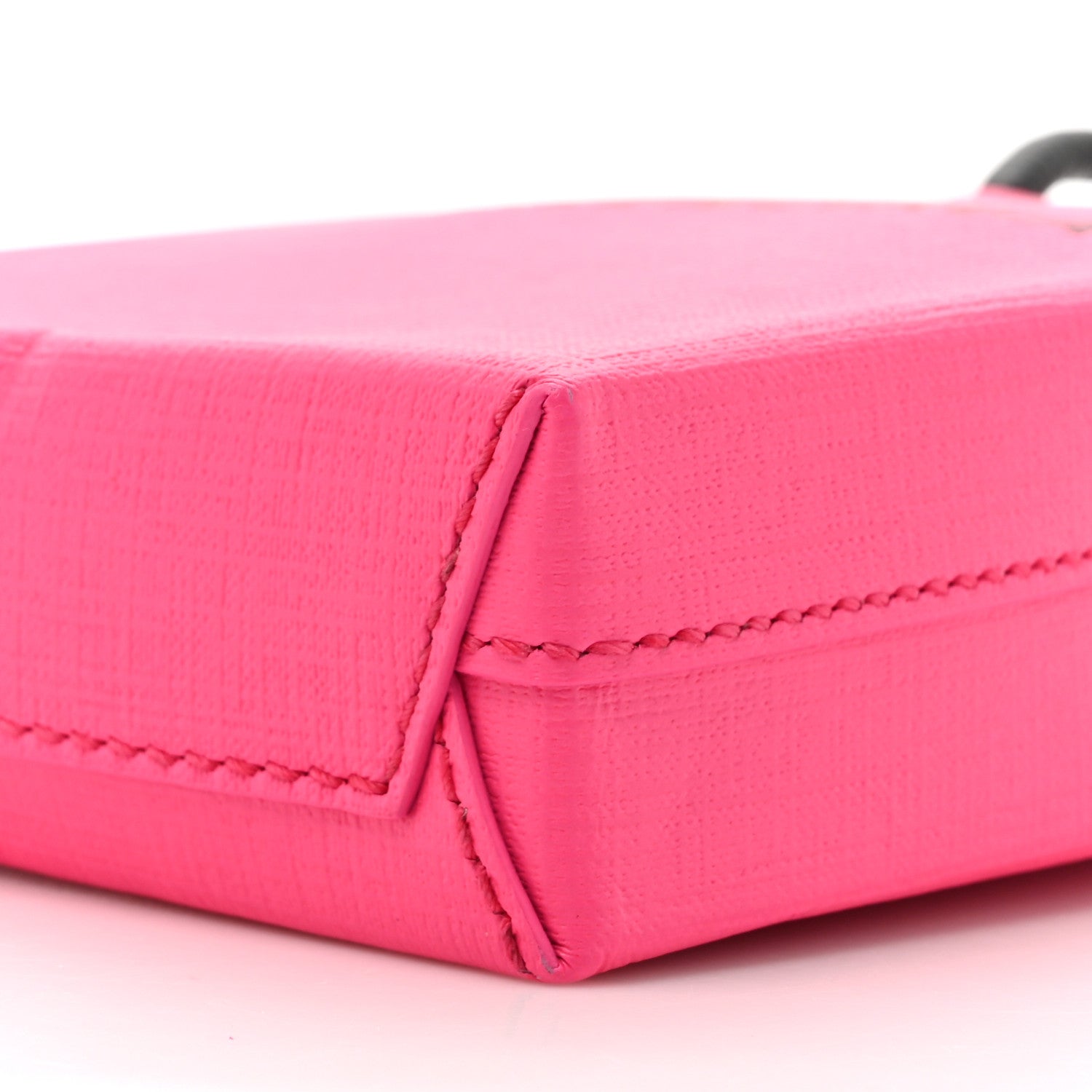 Balenciaga Squared Calfskin Logo Shopping Phone Holder Bag Acid Fuchsia 9 of 16