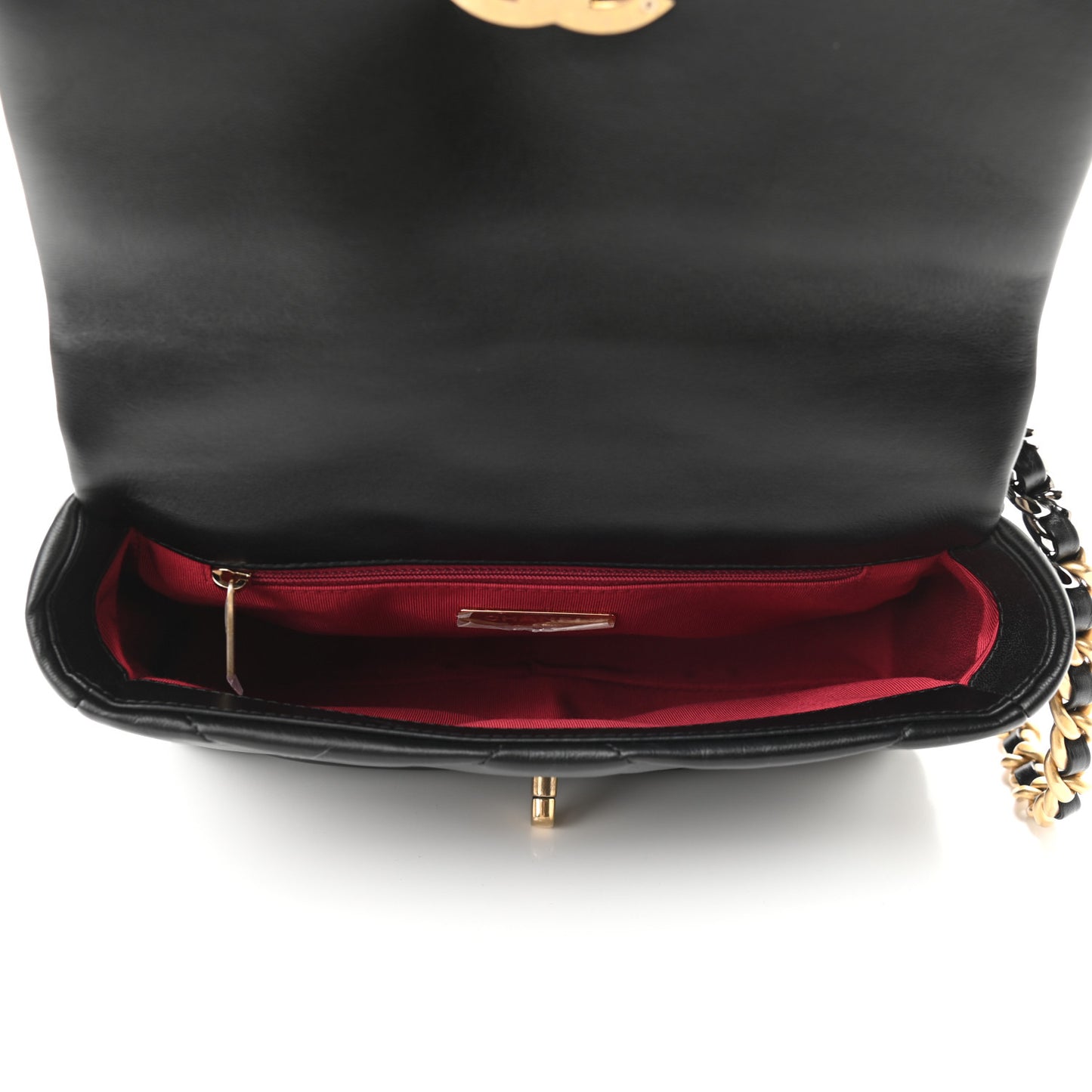 Lambskin Quilted Medium Chanel 19 Flap Black