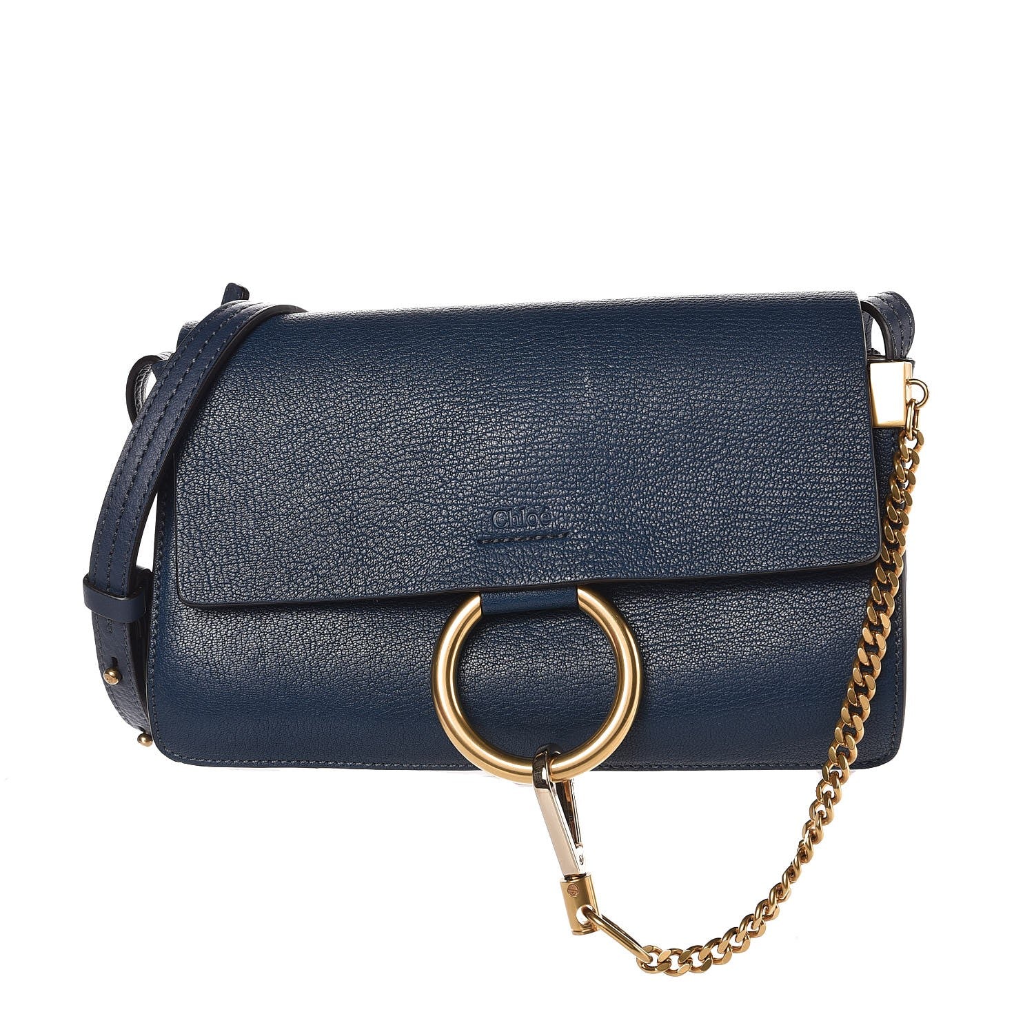 Chloe Goatskin Small Faye Shoulder Bag Denim Blue 1 of 8