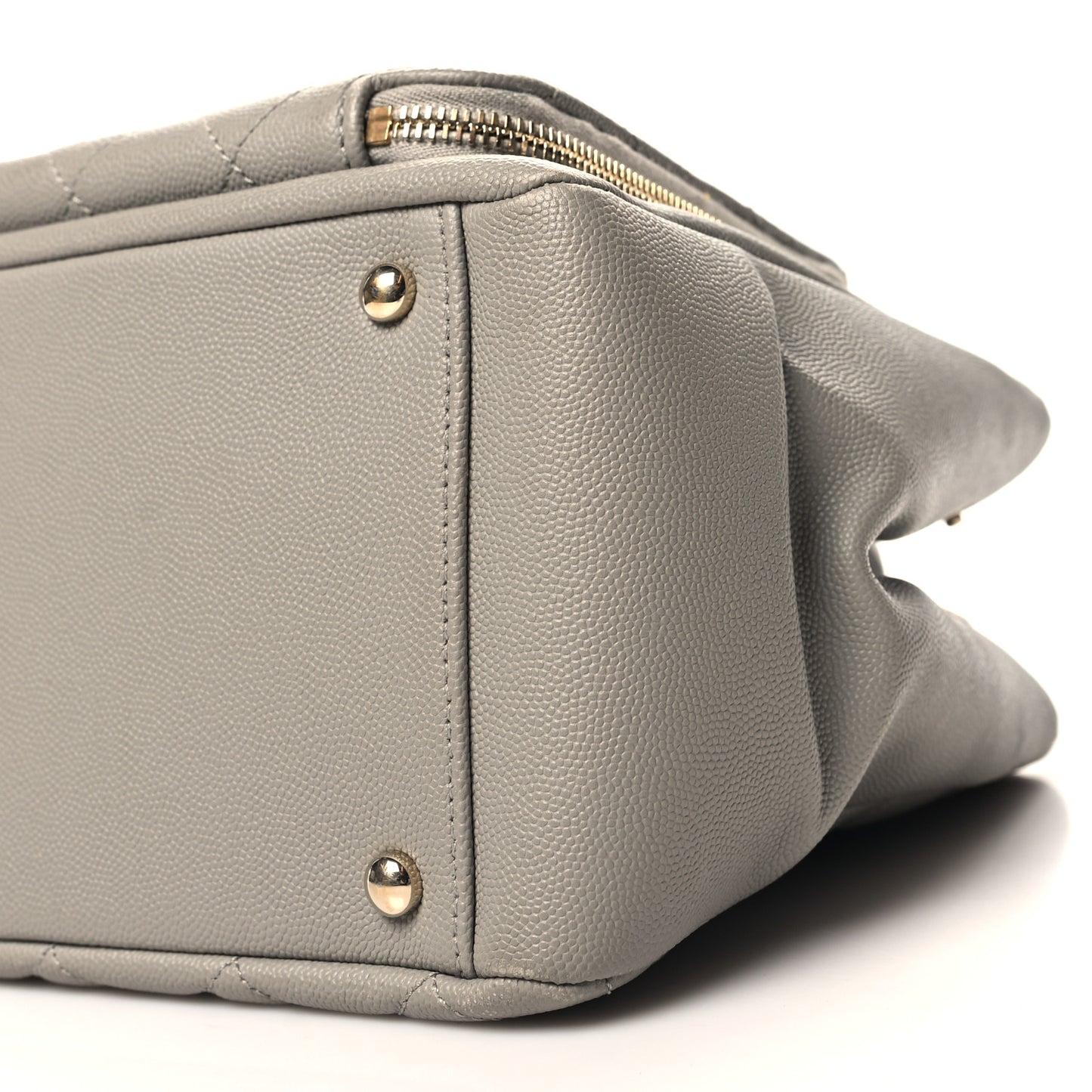 Caviar Quilted Small Business Affinity Shopping Bag Grey