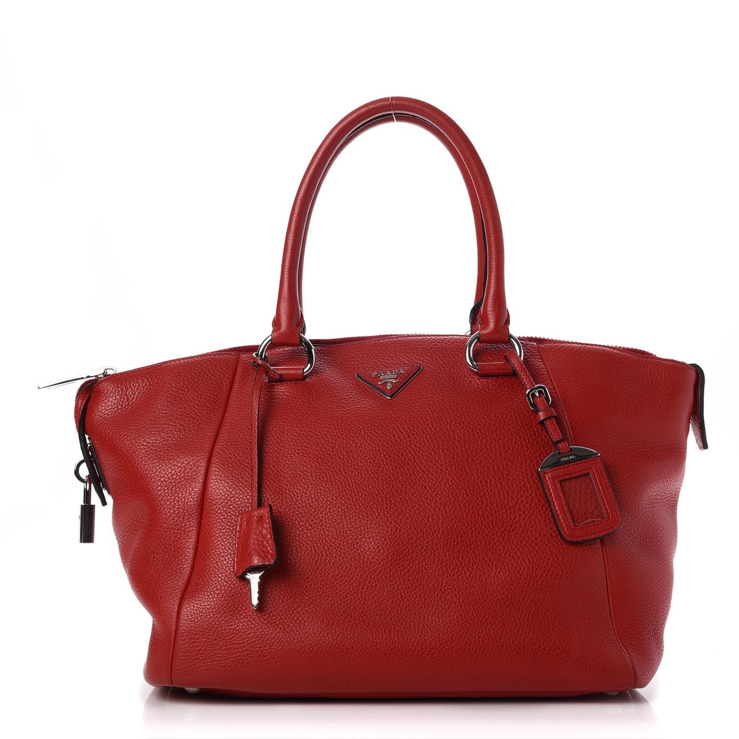Vitello Daino Shopping Tote Rosso