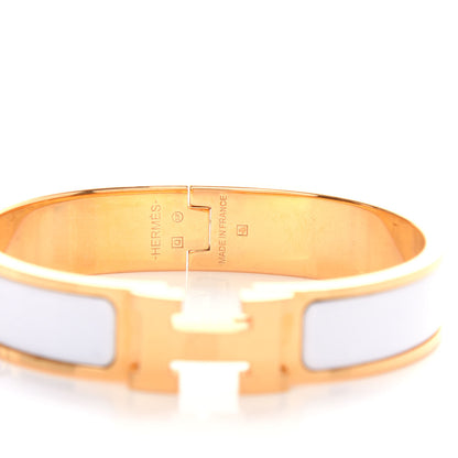 Hermes Enamel Narrow Clic Clac H Bracelet PM White 4 of 5