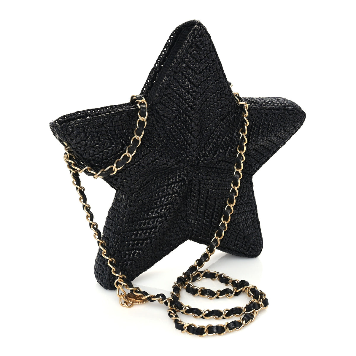 Raffia Star Coco Beach Bag Black