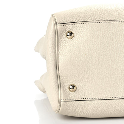 Gucci Pebbled Calfskin Medium Bamboo Shopper Tote Off White 9 of 13