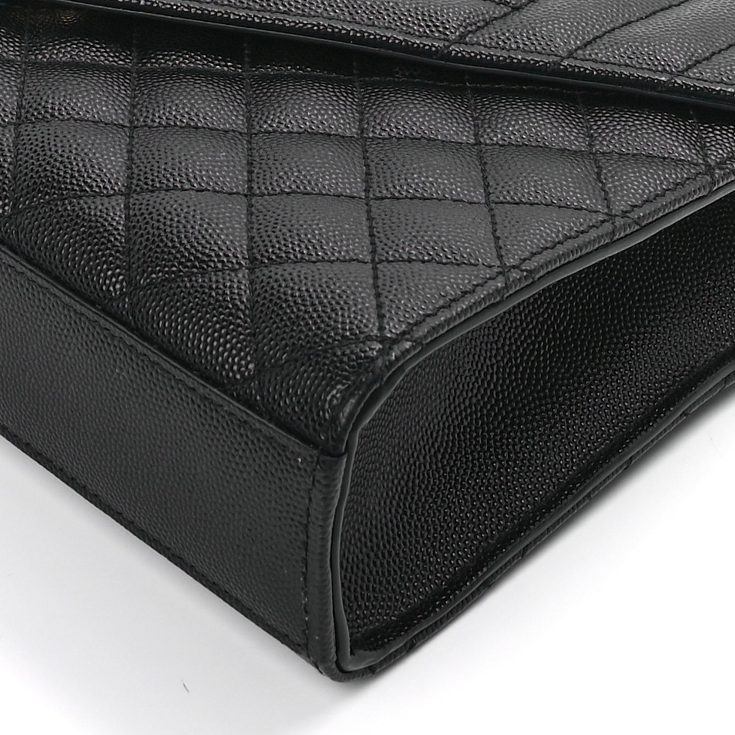 Grain De Poudre Textured Mixed Matelasse Triquilt Medium Monogram Satchel Black
