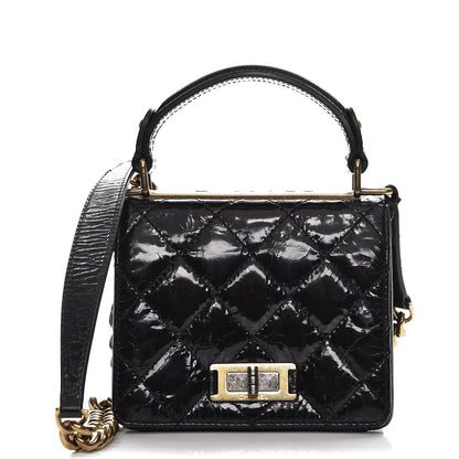 Chanel Glazed Calfskin Quilted Mini Rita Top Handle Flap Black 1 of 10