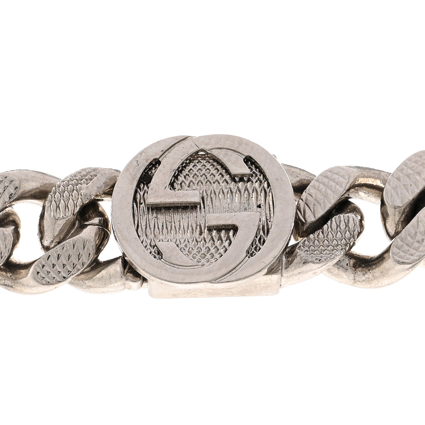 Metal Script Choker Necklace Silver