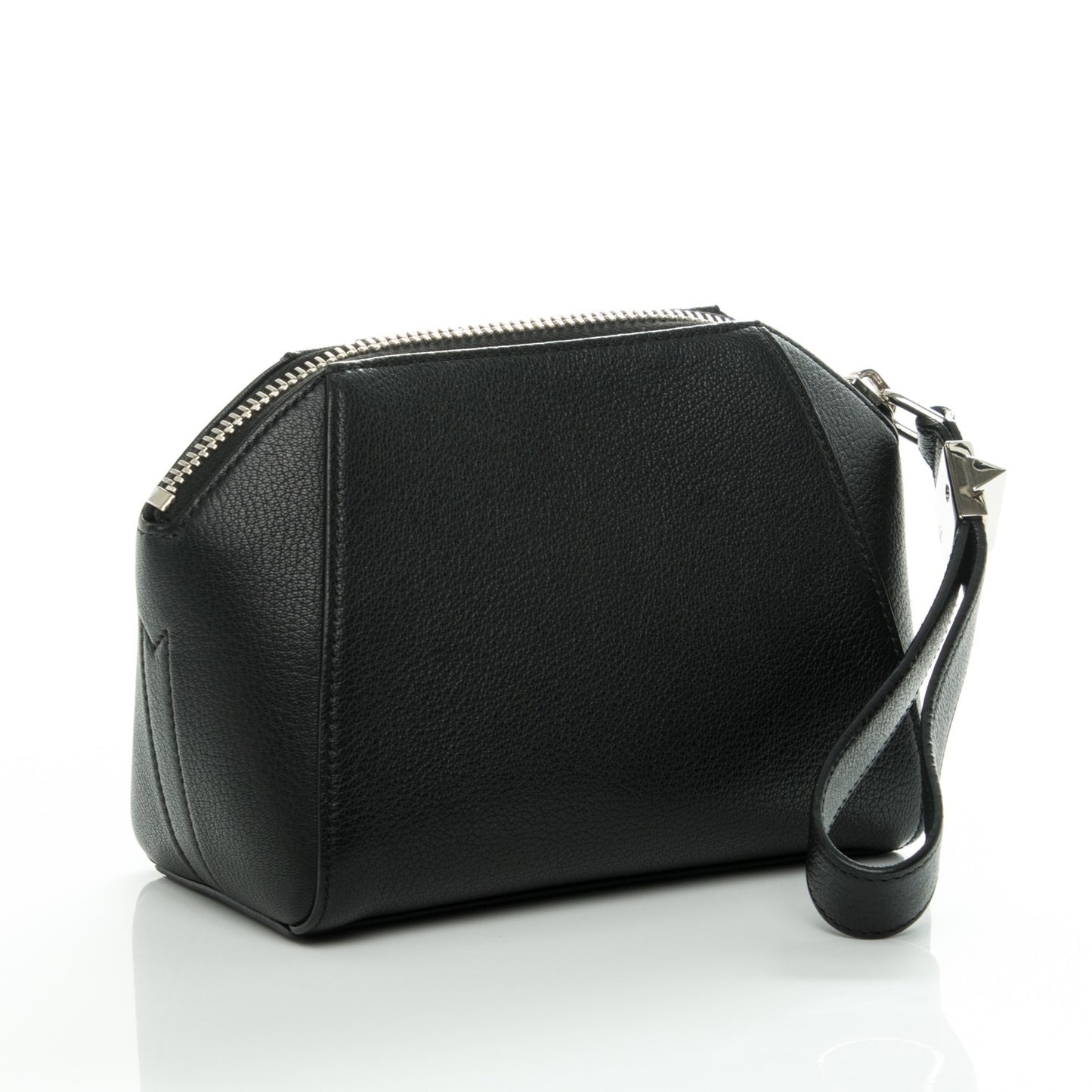 Sugar Goatskin Small Antigona Beauty Wristlet Black