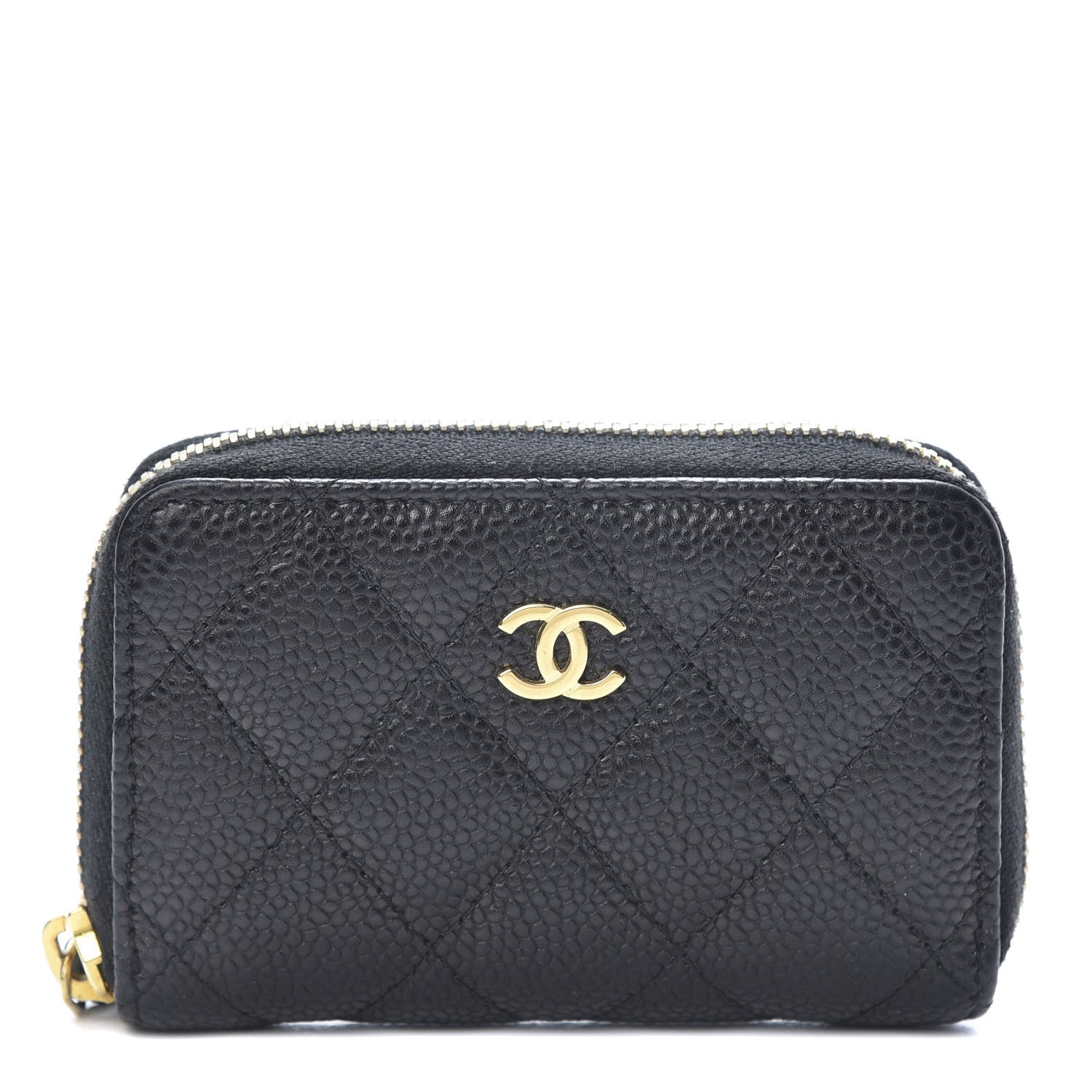 Chanel Caviar Quilted Zip Coin Purse Black 1 of 10