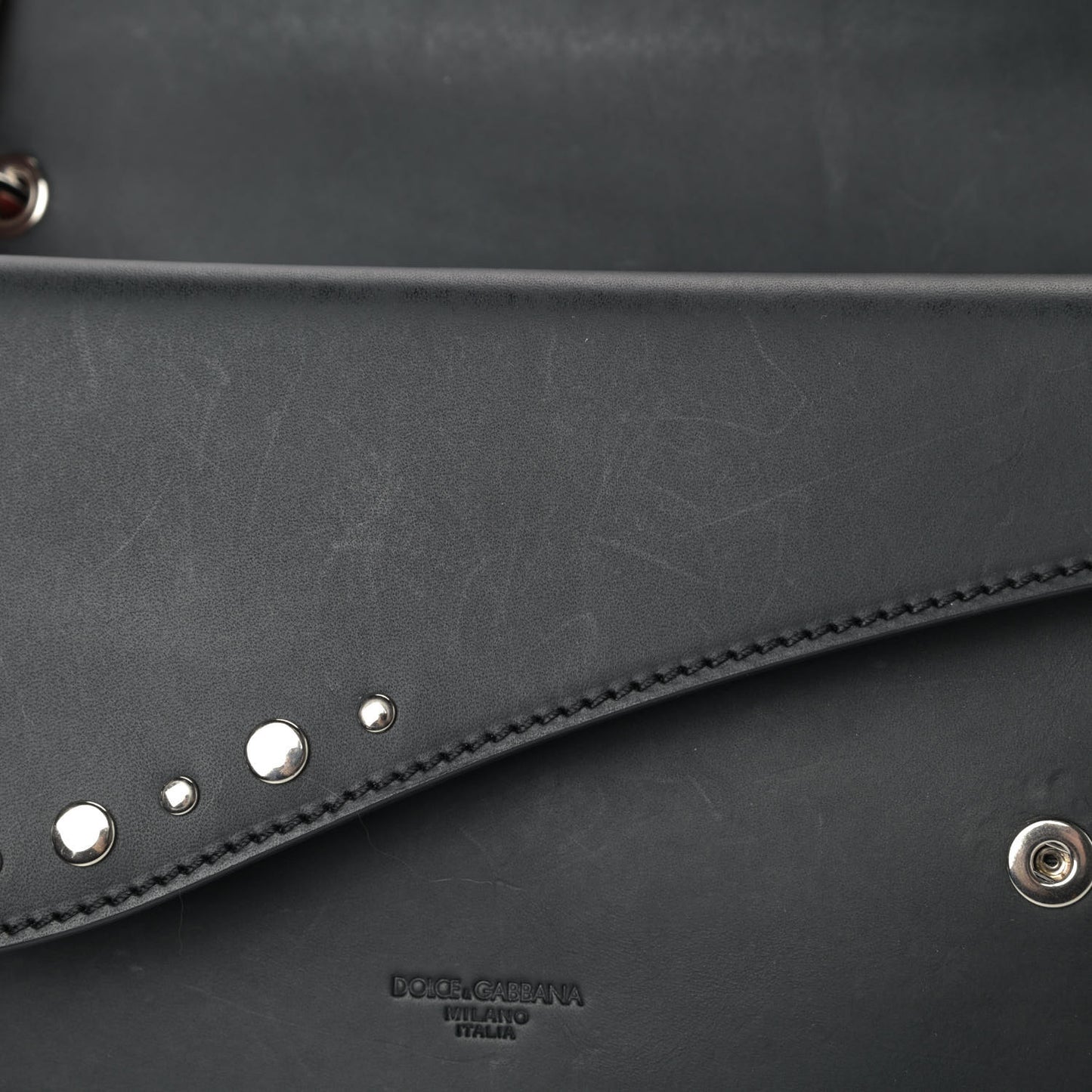 Smooth Calfskin Studded Biker Crossbody Bag Black