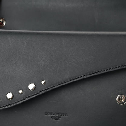 Dolce & Gabbana Smooth Calfskin Studded Biker Crossbody Bag Black 6 of 7