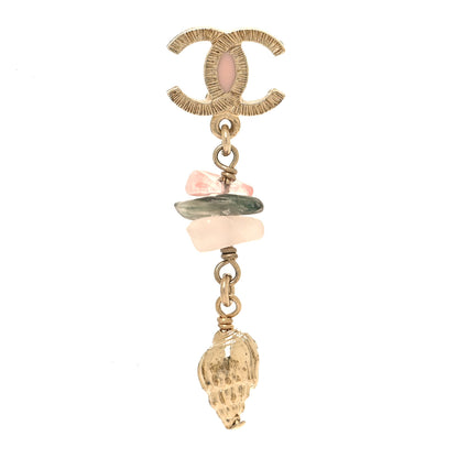 Chanel Resin Stone Drop Earring Pink Gold 1 of 4