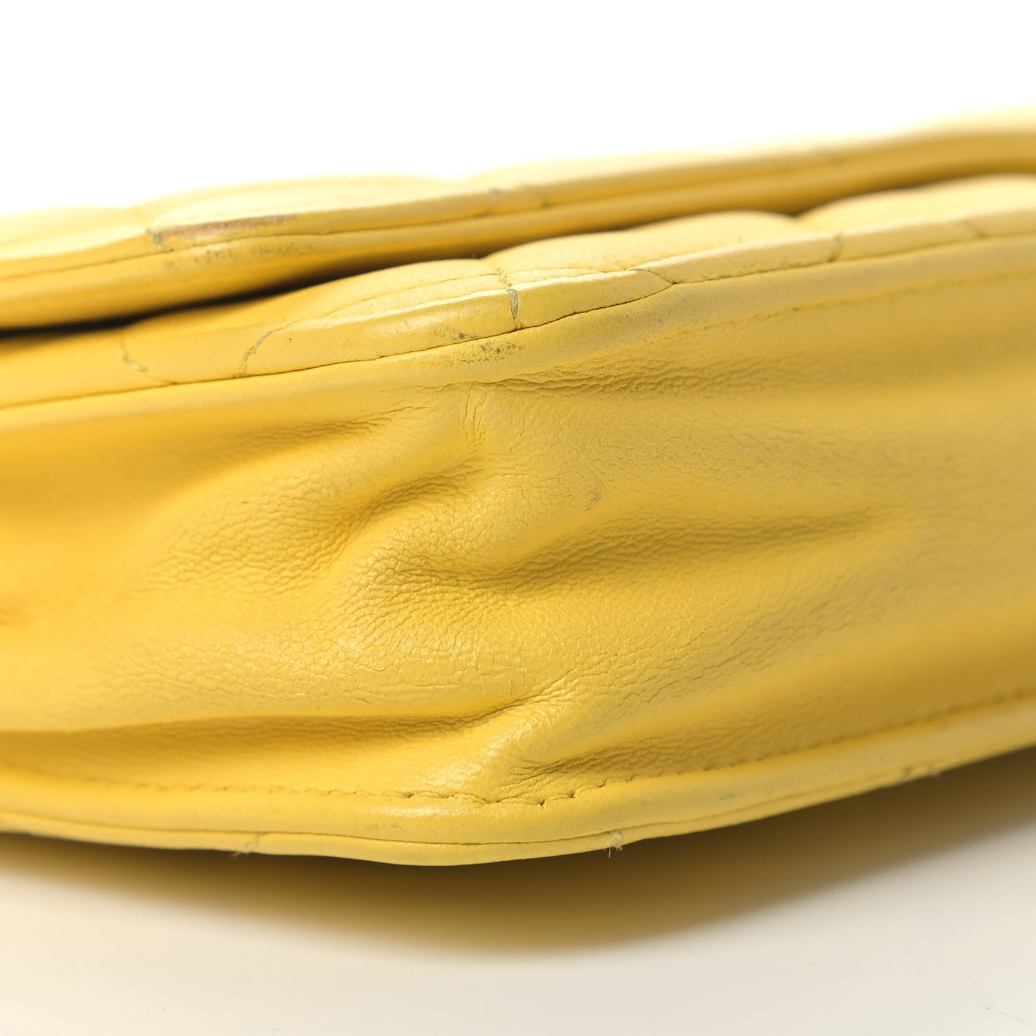 Chanel Lambskin Quilted Wallet on Chain WOC Yellow 8 of 13