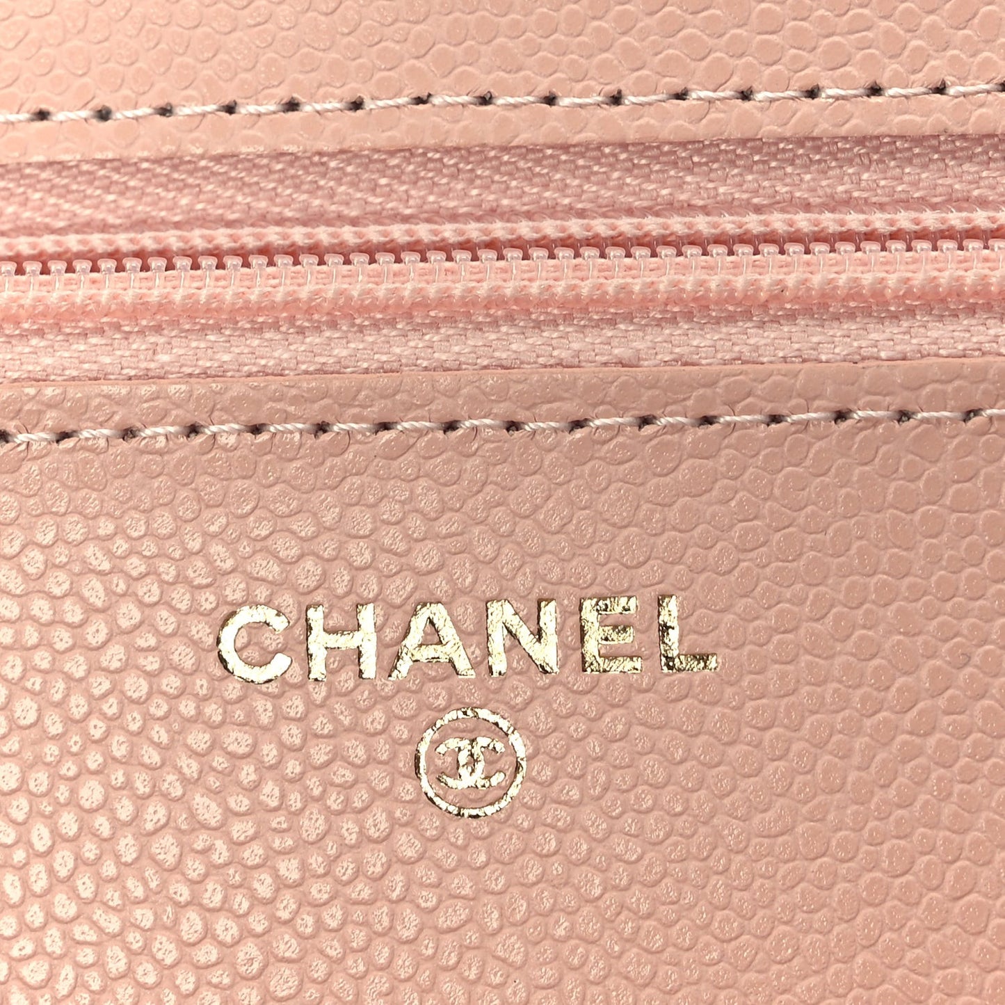 Caviar Quilted Wallet on Chain WOC  Light Pink