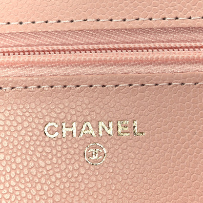 Chanel Caviar Quilted Wallet on Chain WOC  Light Pink 6 of 10