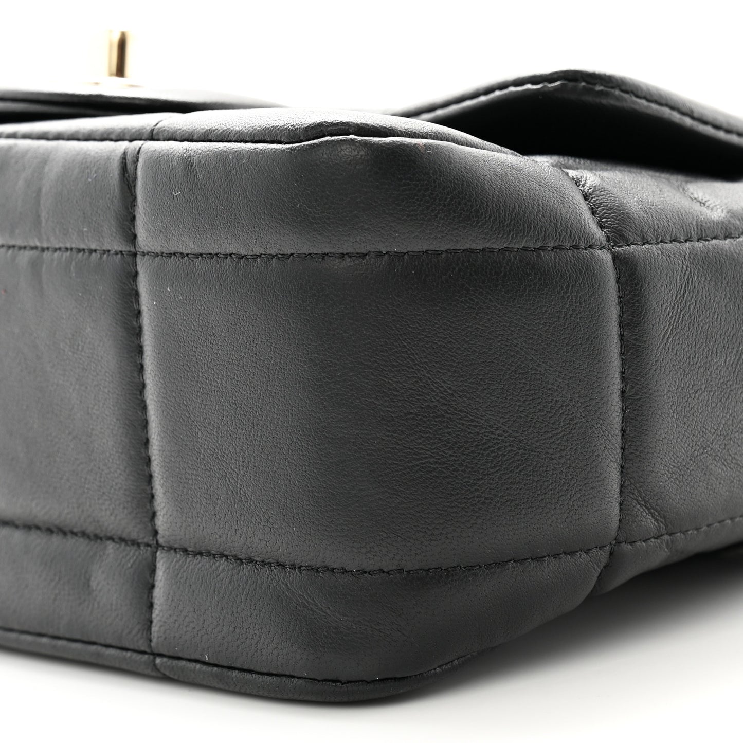 Lambskin Resin Crystal Square Quilted Mini Monacoco Flap Black