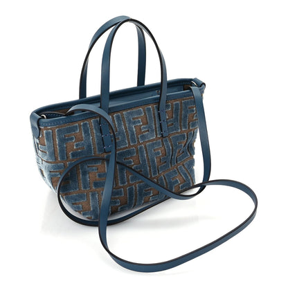 Fendi Velvet Jacquard FF Mini Roll Tote Anice 2 of 8