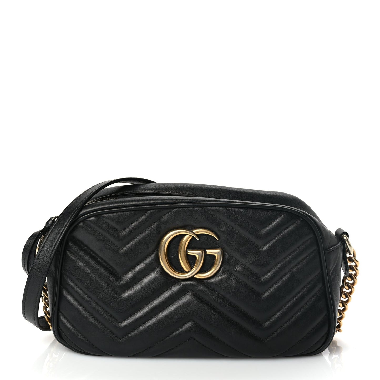 Calfskin Matelasse Small GG Marmont Chain Shoulder Bag
