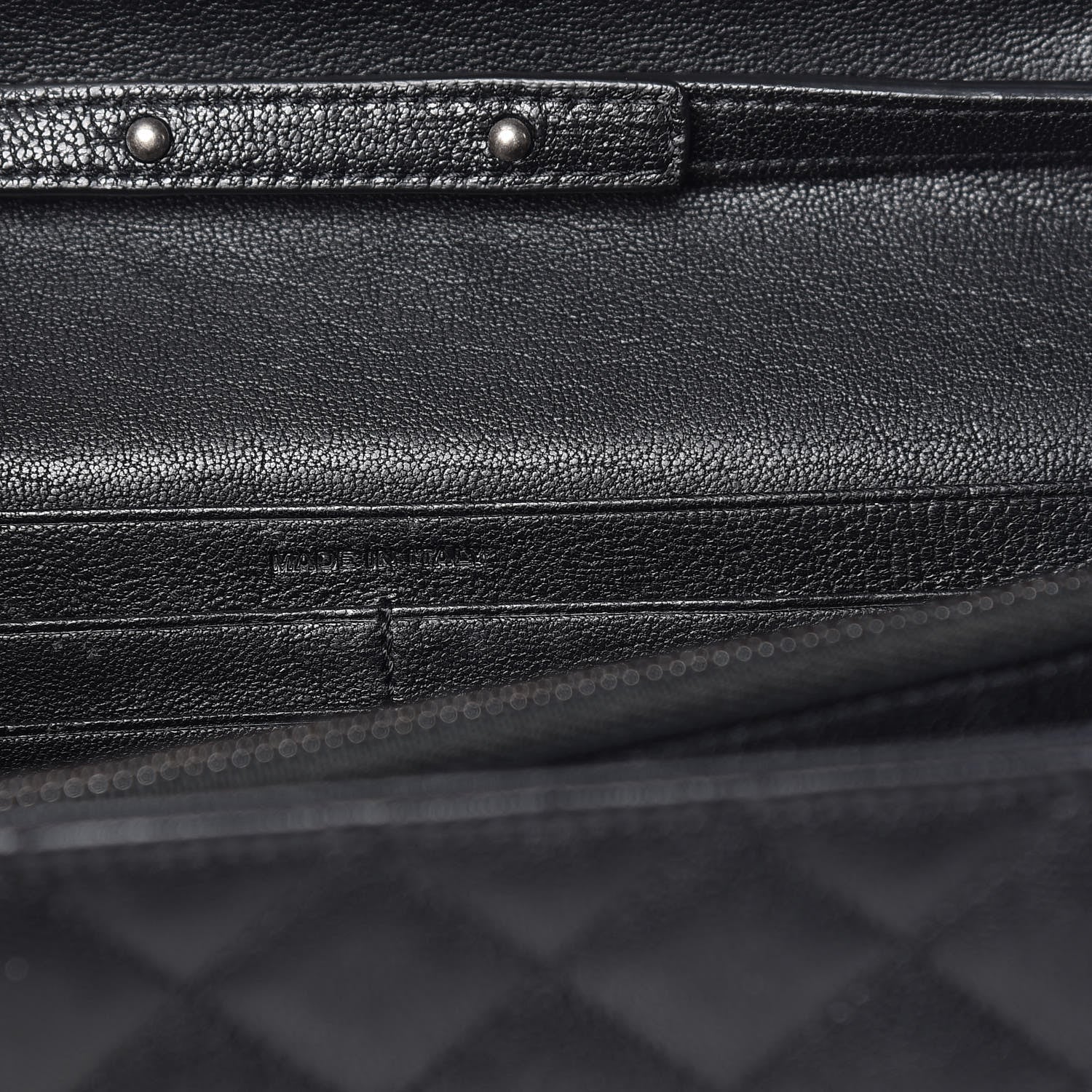 Saint Laurent Sheepskin Tri-Quilt Monogram Envelope Chain Wallet Black 7 of 11