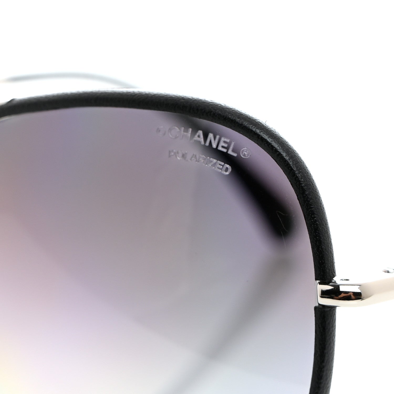 Chanel Metal Lambskin Polarized Pilot Fall Sunglasses 4227-Q Black 7 of 8