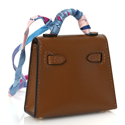 Hermes Tadelakt Mini Kelly Twilly Bag Charm Alezan 3 of 5