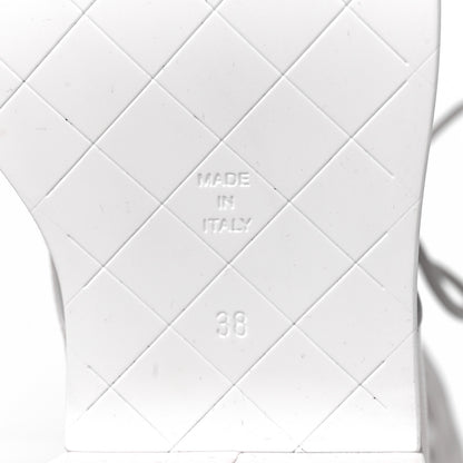 Chanel Lambskin Quilted Lace Up Combat Boots 38 White 6 of 7