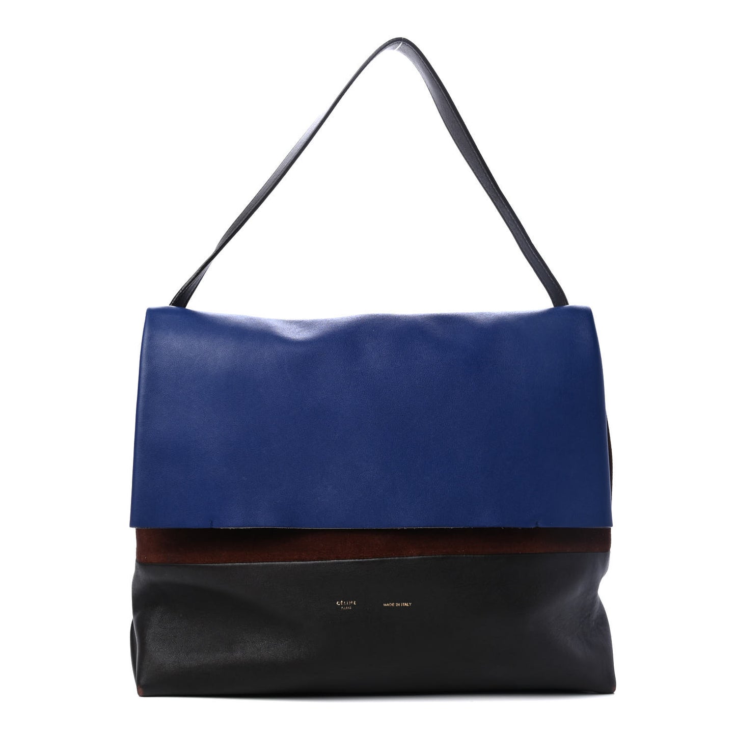 Calfskin Suede All Soft Shoulder Bag Indigo