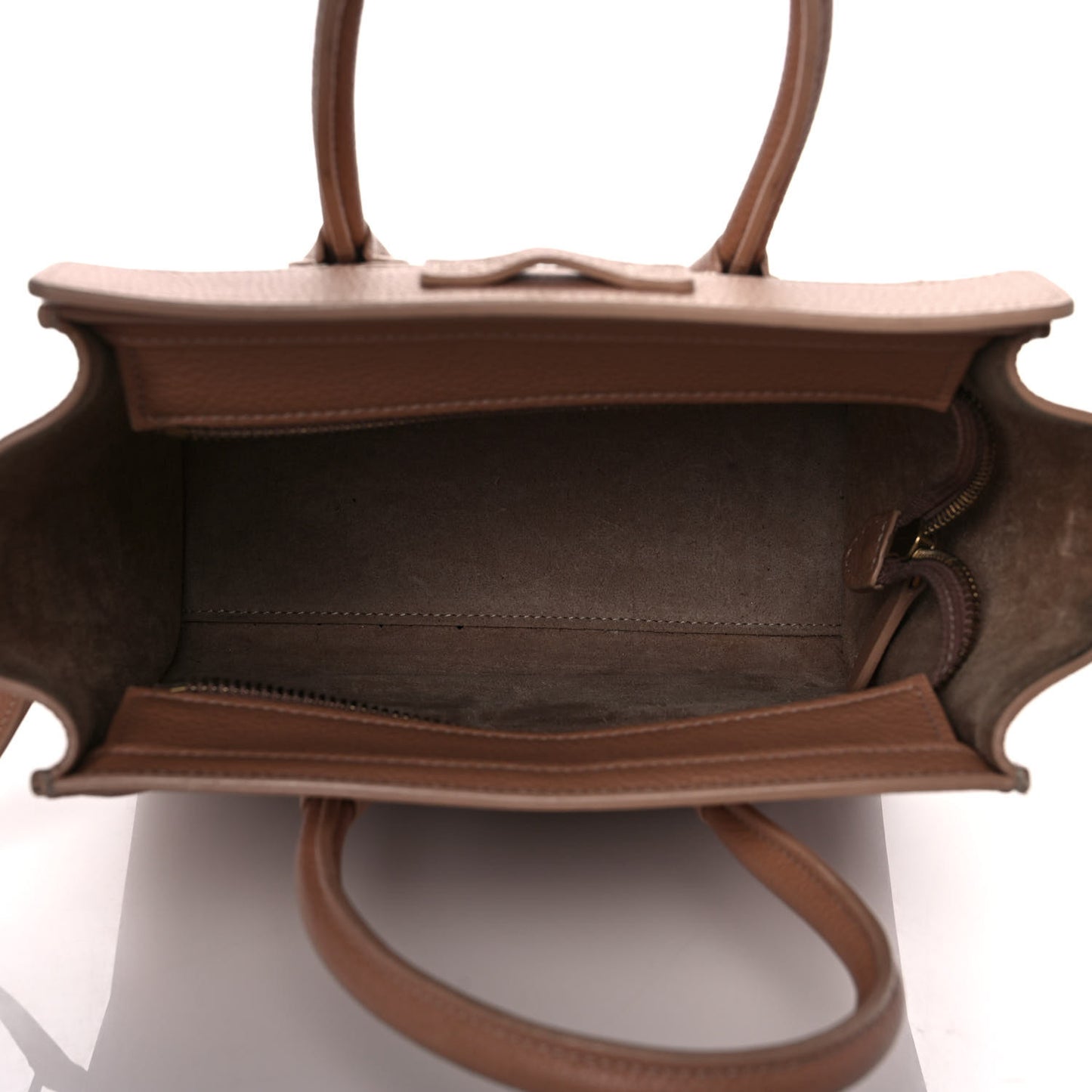 Drummed Calfskin Nano Luggage Camel