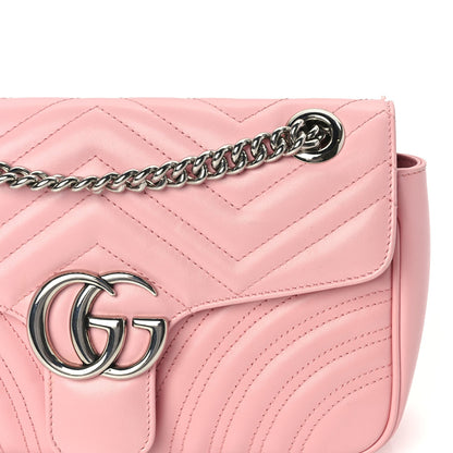 Gucci Calfskin Matelasse Small GG Marmont Shoulder Bag  Wild Rose 6 of 8