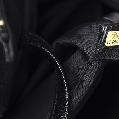 Chanel Coated Canvas Quilted Large Paris Biarritz Tote Black 6 of 10