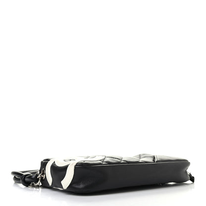 Chanel Calfskin Quilted Cambon Pochette Black White 4 of 7