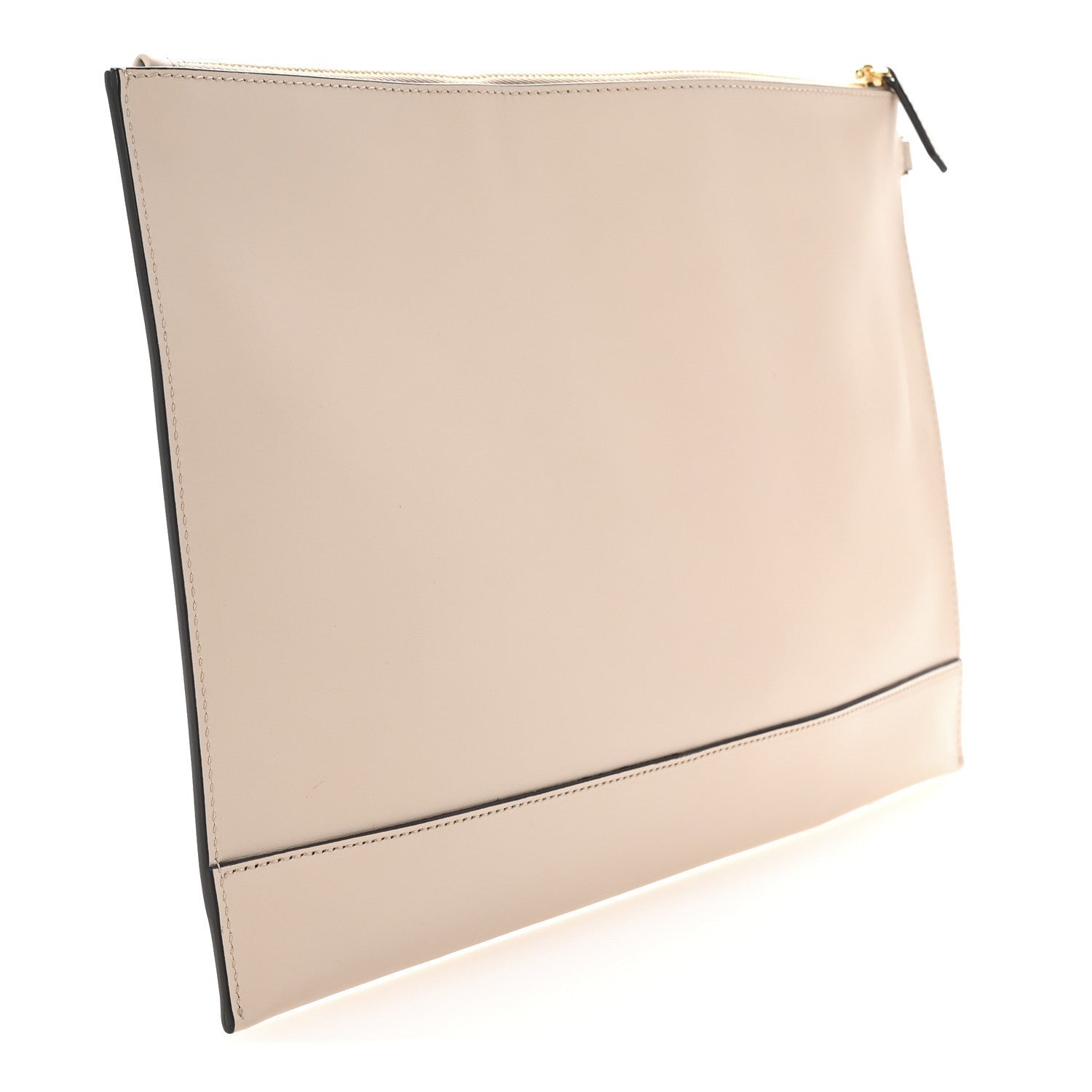 Fendi Vitello King Logo Embossed Large Flat Pouch Poudre 3 of 7