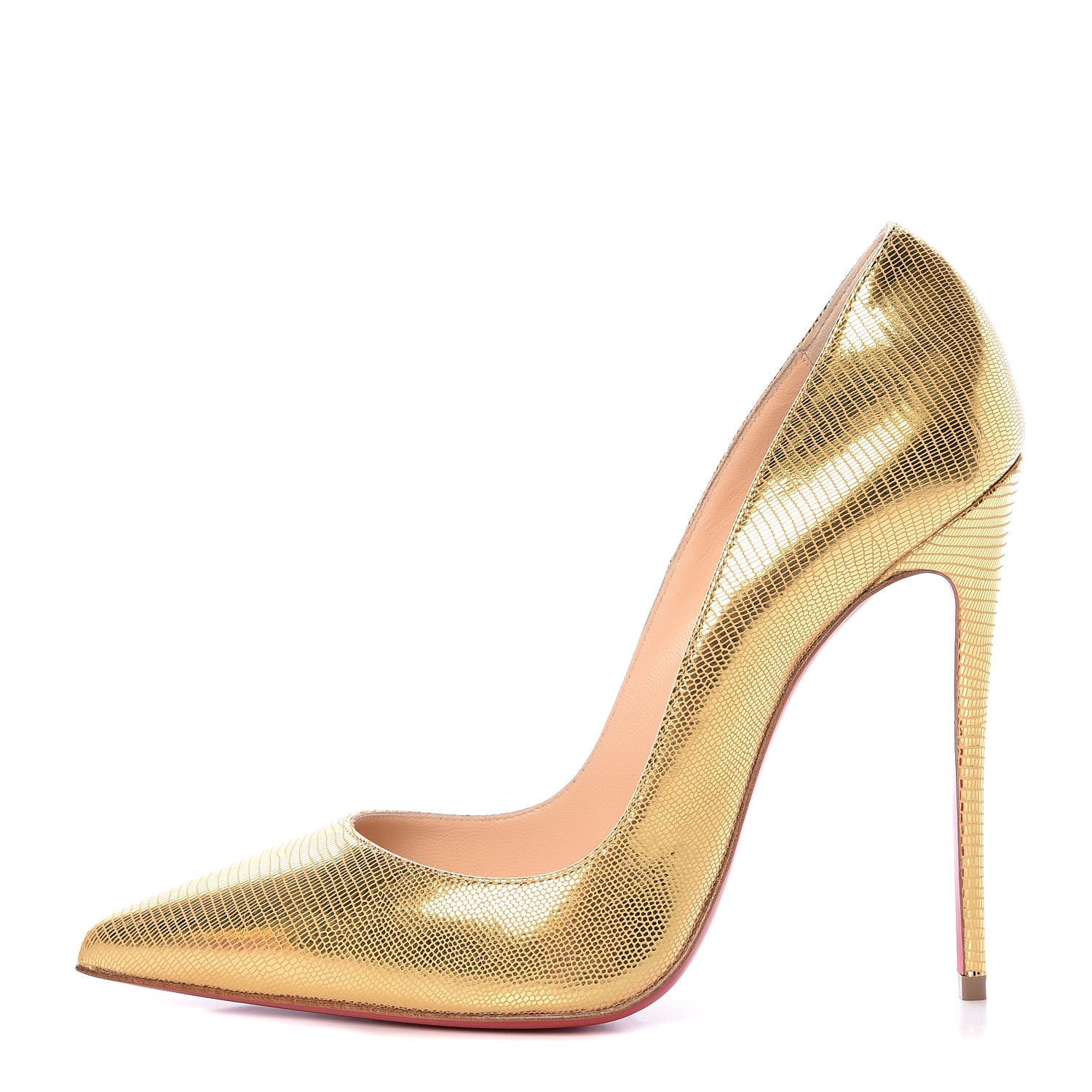 Christian Louboutin Laminato Dino So Kate 120 Pumps 40 Gold 1 of 8
