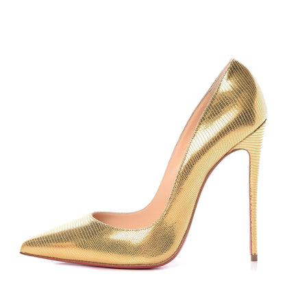 Christian Louboutin Laminato Dino So Kate 120 Pumps 40 Gold 1 of 8