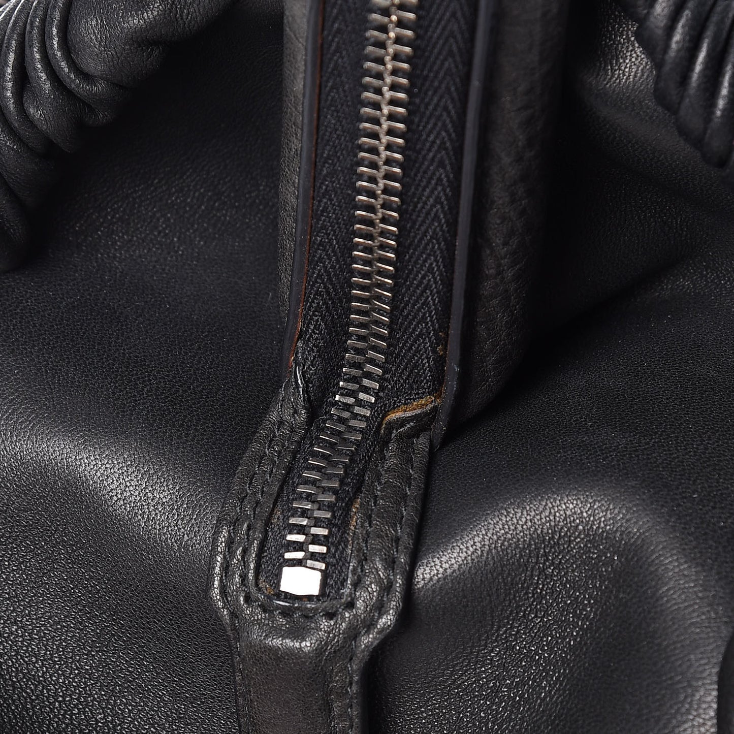 Lambskin Plisse Pleated Frame Satchel Black